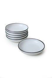 Hermia Juego de ensaladeras de cerámica Blanco mate (6 piezas)
